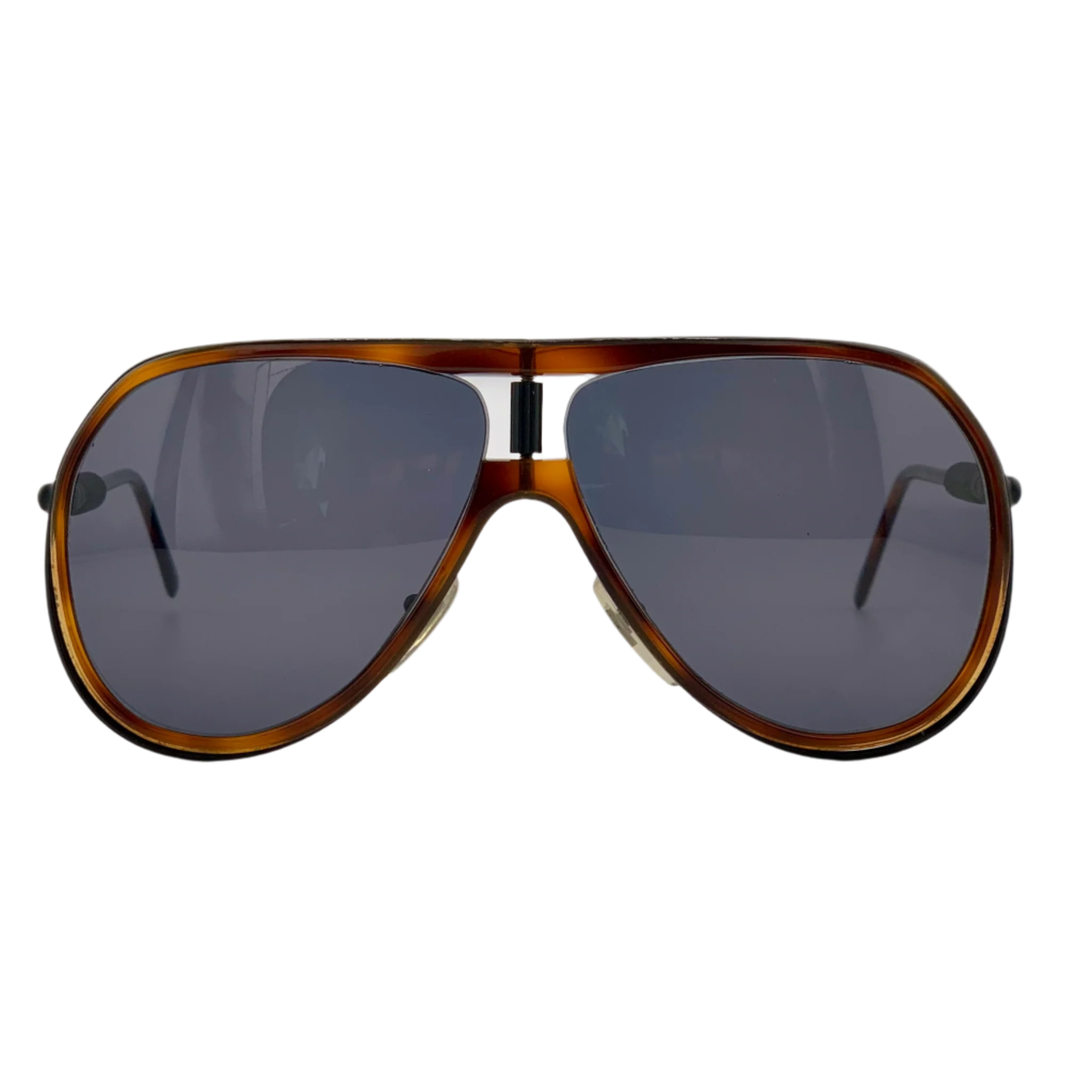 Vintage Metal Vista Aviator sunglasses in Tort frame and Grey lens