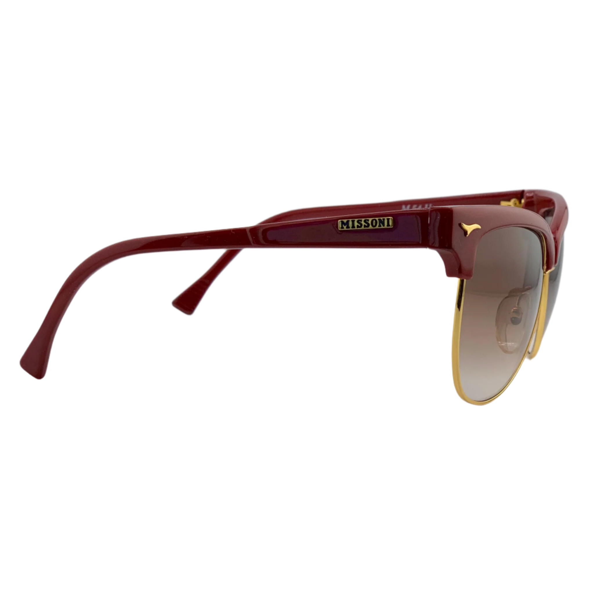 Black and gold Missoni cat eye sunglasses with M54 U frame