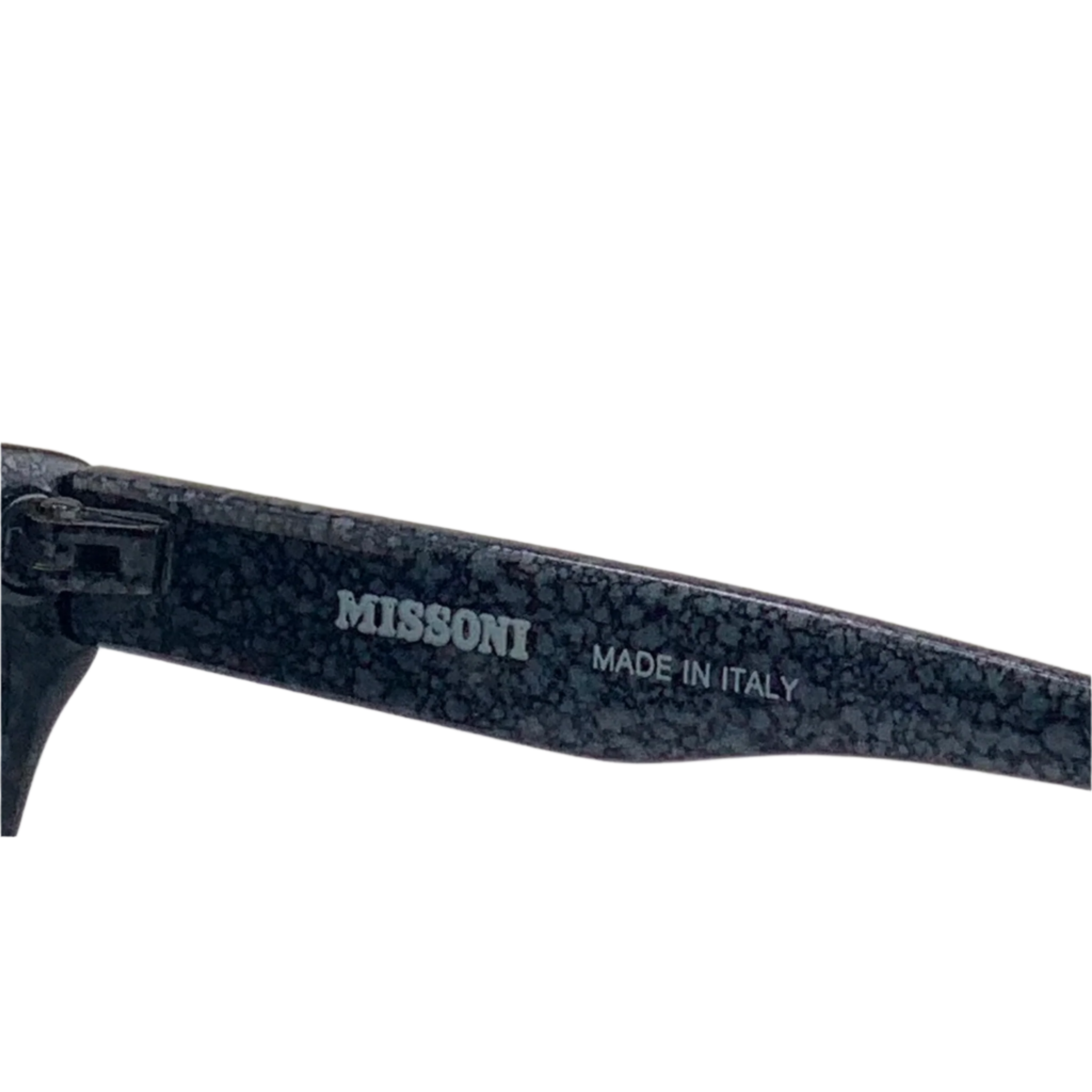 Rare vintage Missoni Square M57U sunglasses with a classic grey frame and lenses, made in Italy, ensuring 100% UV protection, never sold or worn before