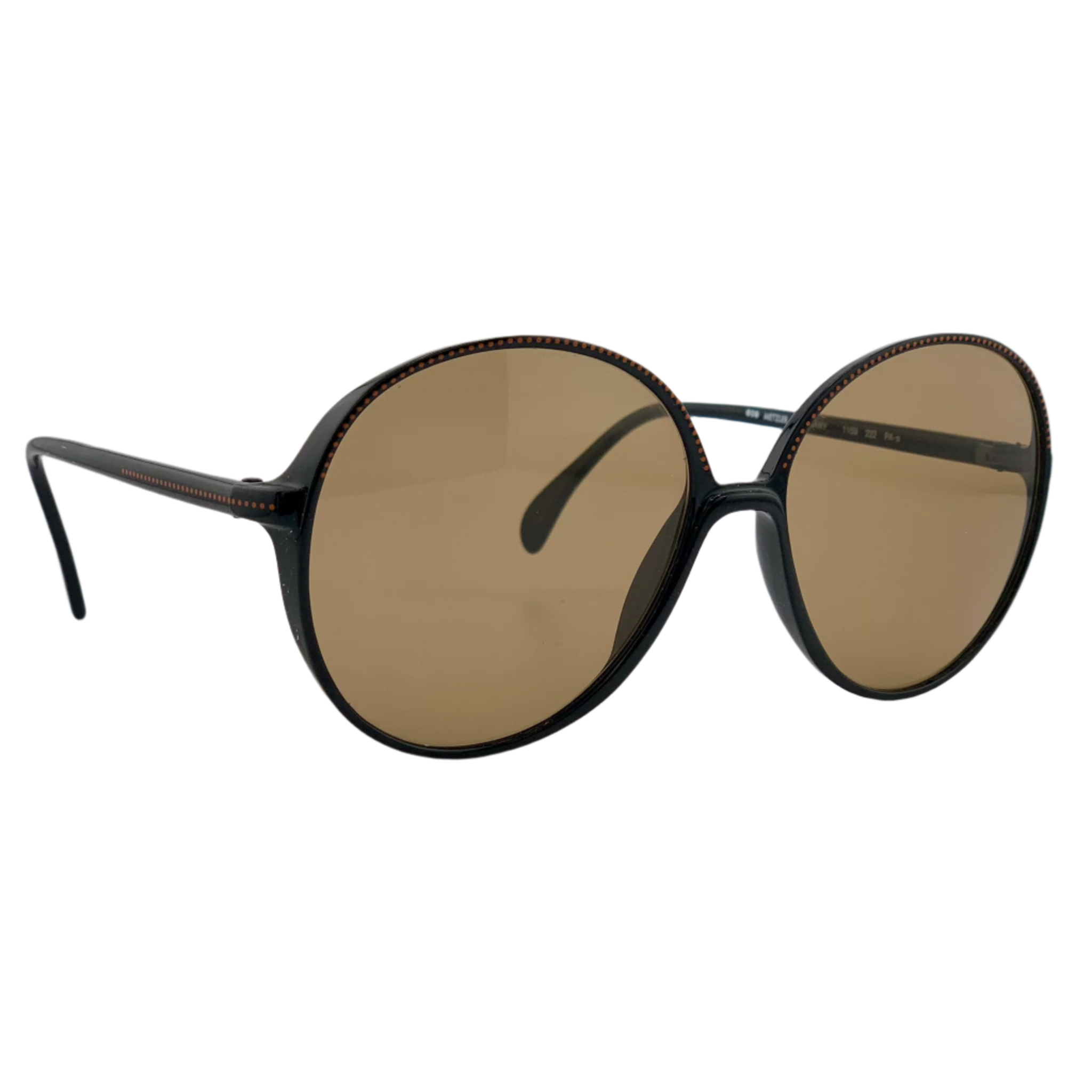Original Metzler Round sunglasses designed for both men and women, featuring a black/red frame and brown lenses