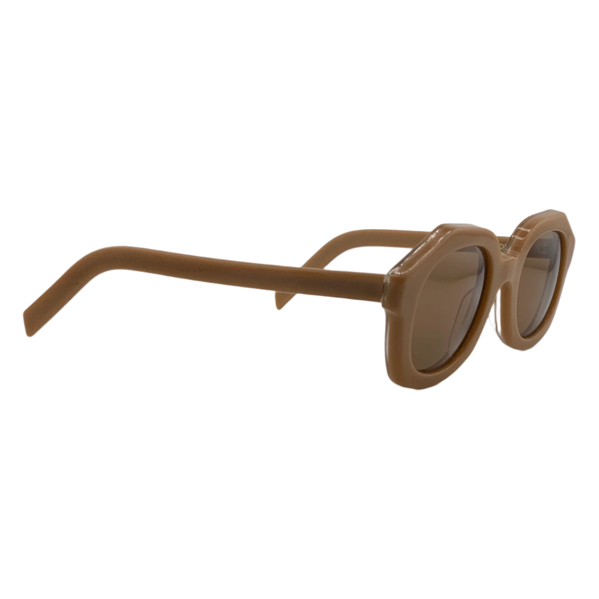 Authentic vintage Alain Mikli Round sunglasses with a classic round shape, brown colour, handcrafted in France