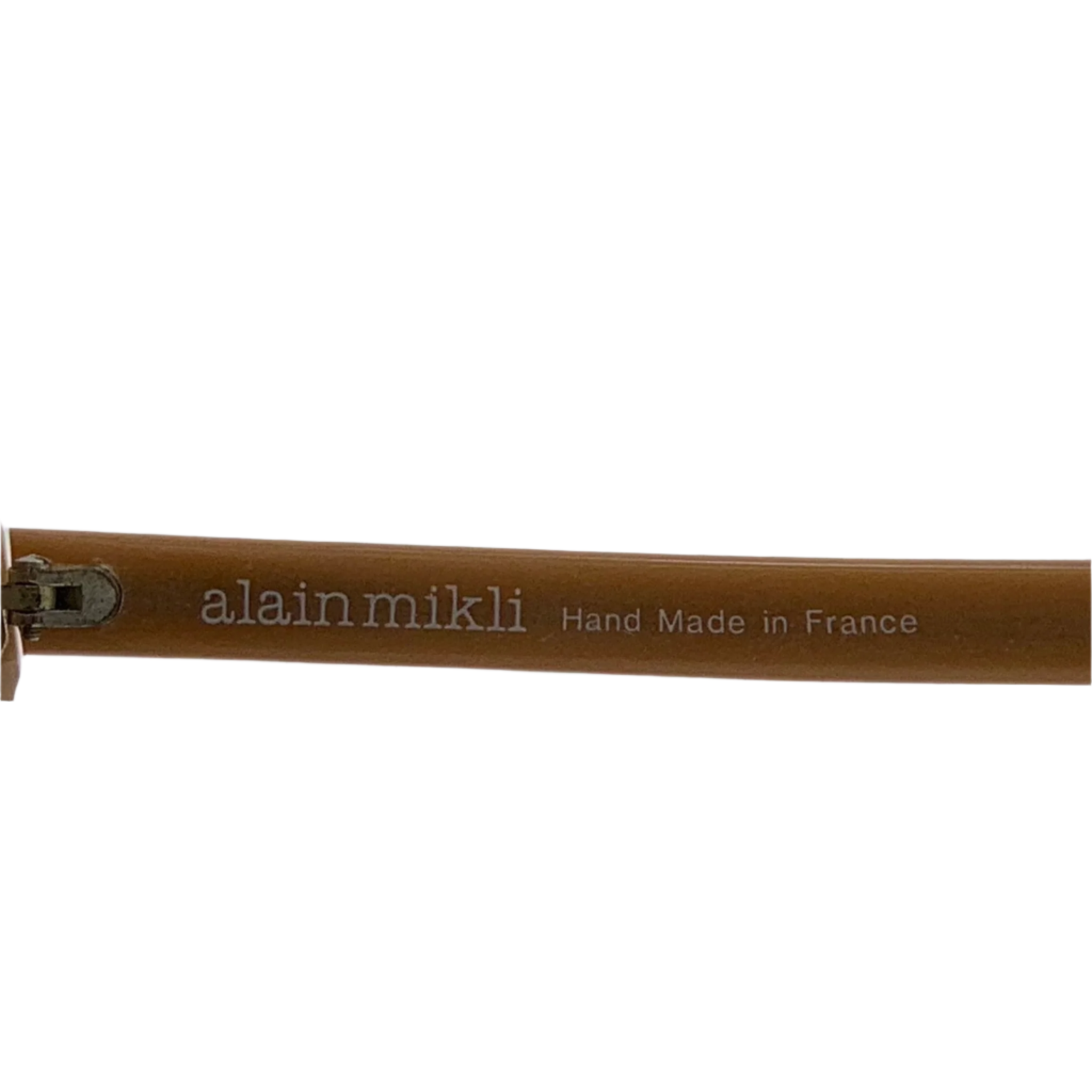 French-made Alain Mikli Round sunglasses, authentic vintage piece with brown frame and lenses, in pristine condition