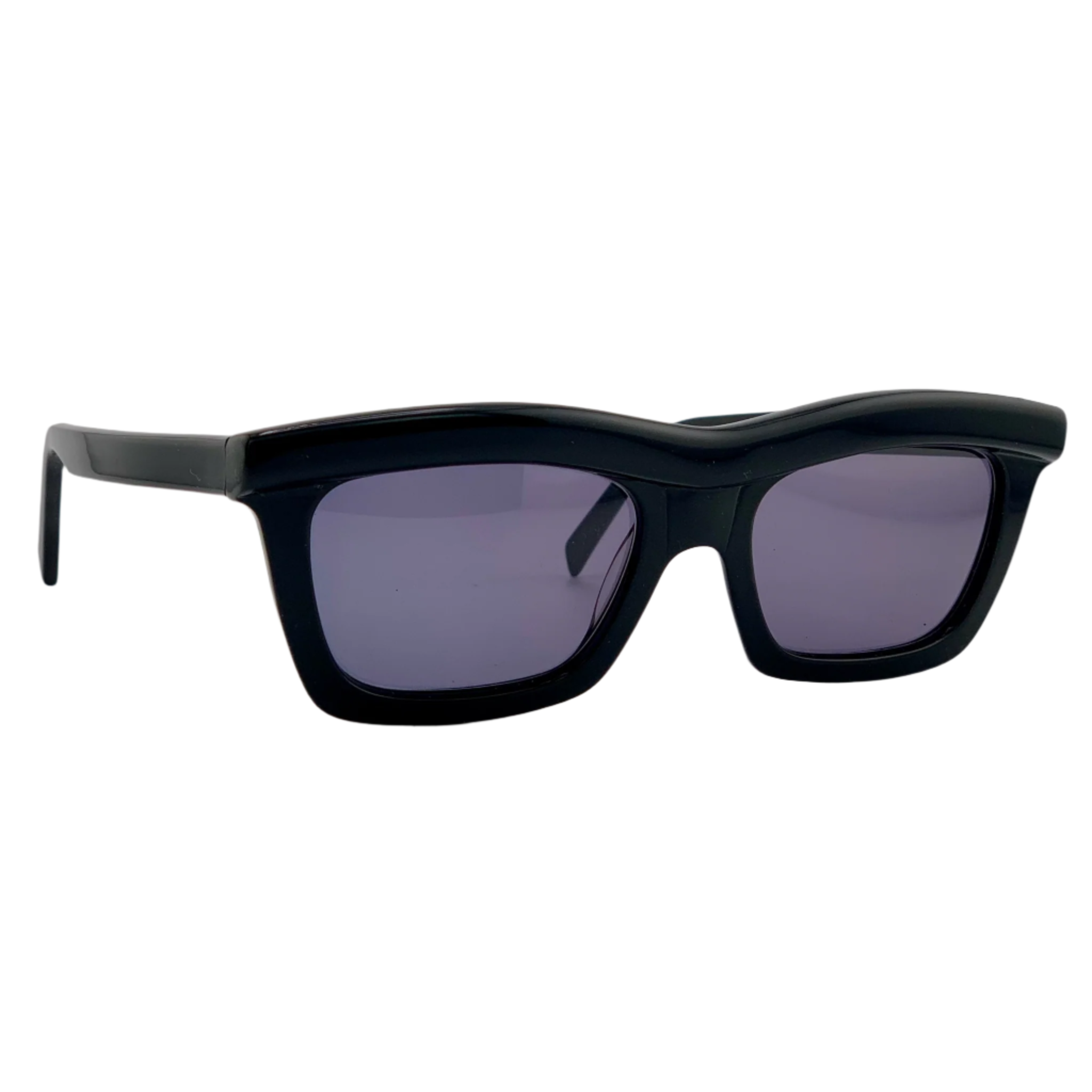 Original Alain Mikli Rectangle sunglasses, made in France, featuring black frames and grey lenses, never worn before