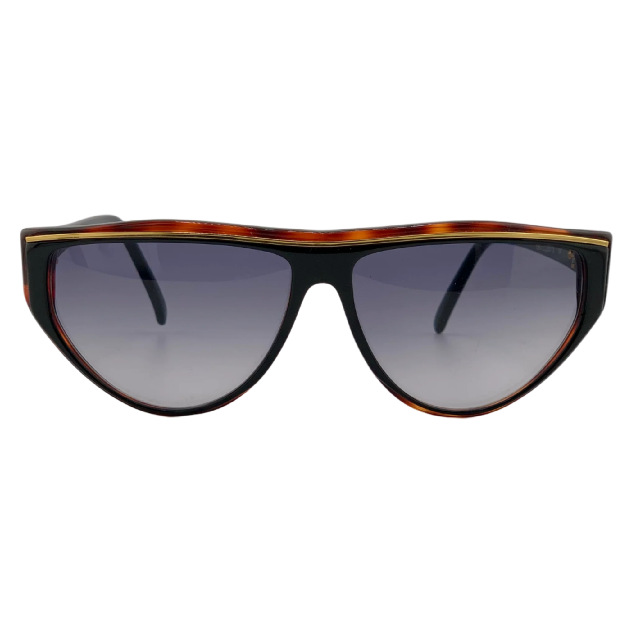 Vintage Gucci Oval sunglasses with black, gold, and tortoise frame designs