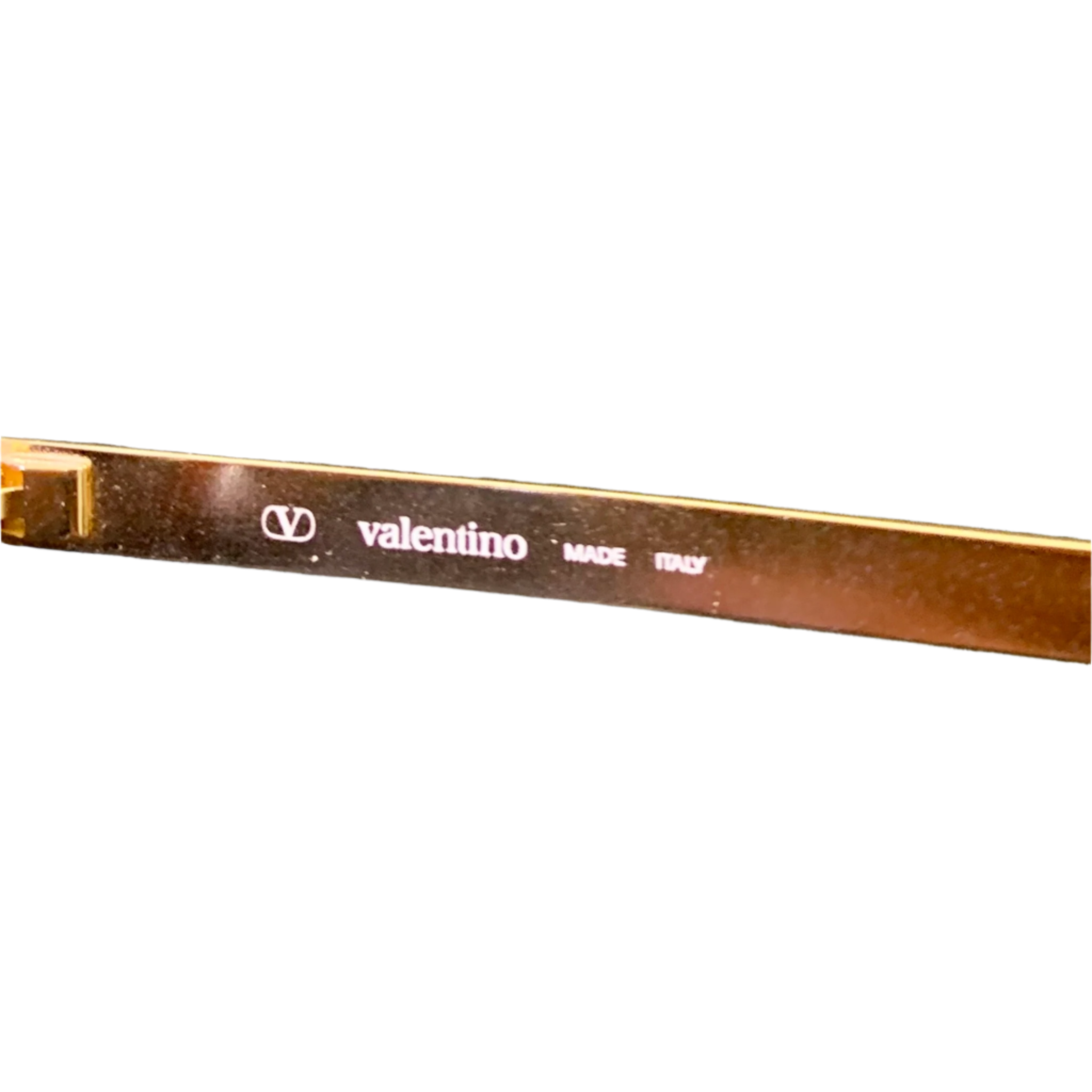 Never worn Valentino V609 Cat Eye sunglasses with a gold frame and brown lenses, perfect for vintage fashion enthusiasts, made in Italy