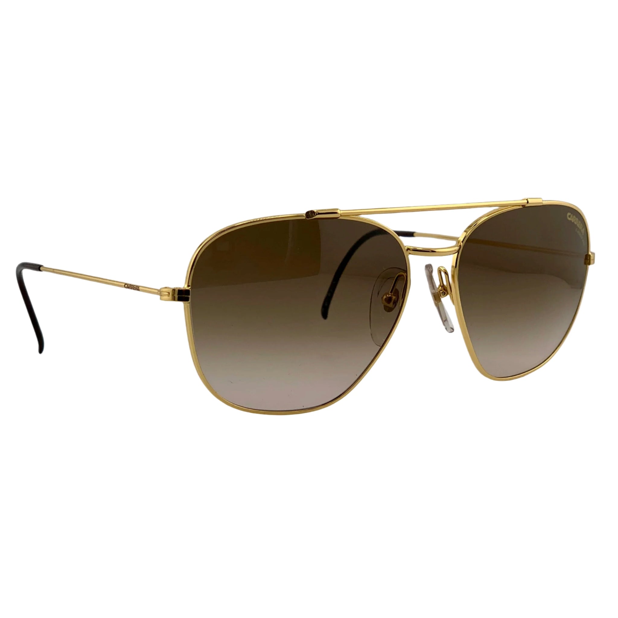  Authentic vintage Carrera Aviator sunglasses with gold frame and brown lenses 