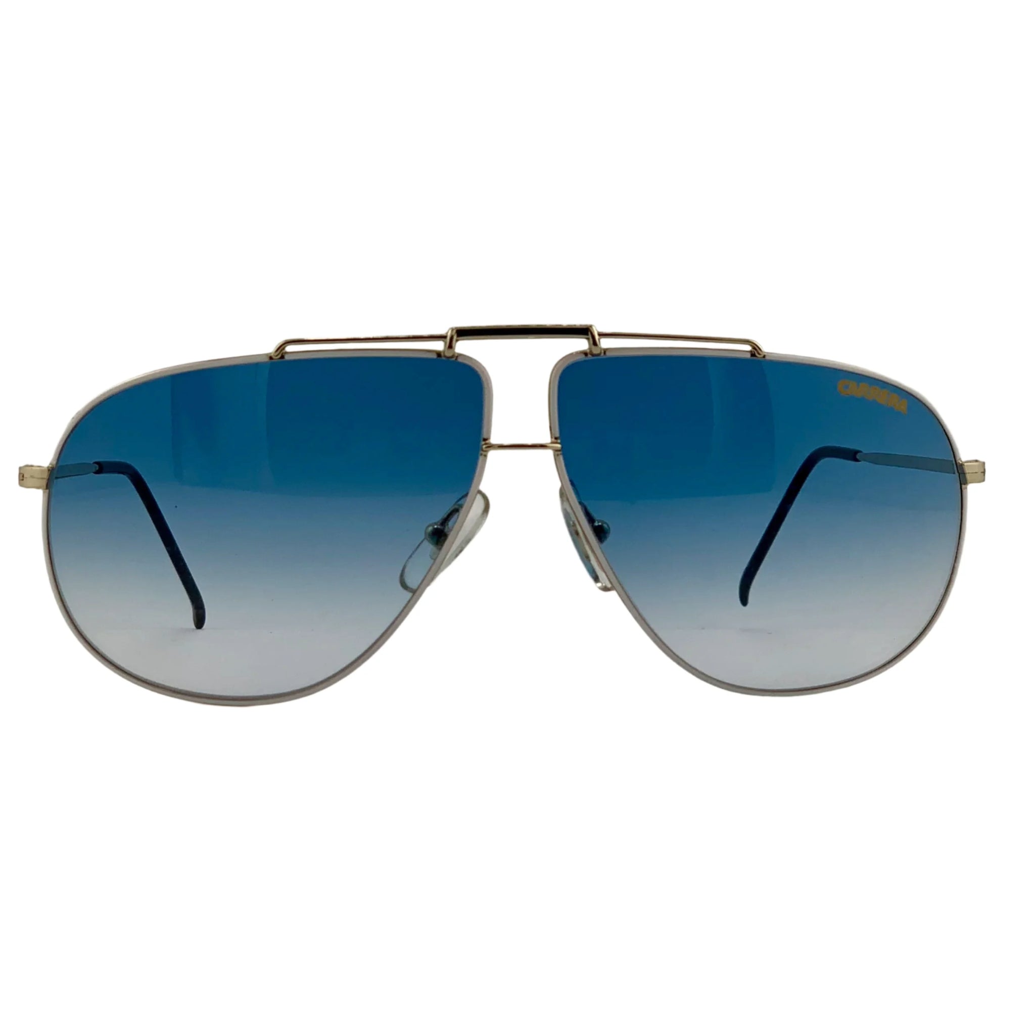 Vintage Carrera Aviator 5400 sunglasses for men and women in gold frame with blue lens 