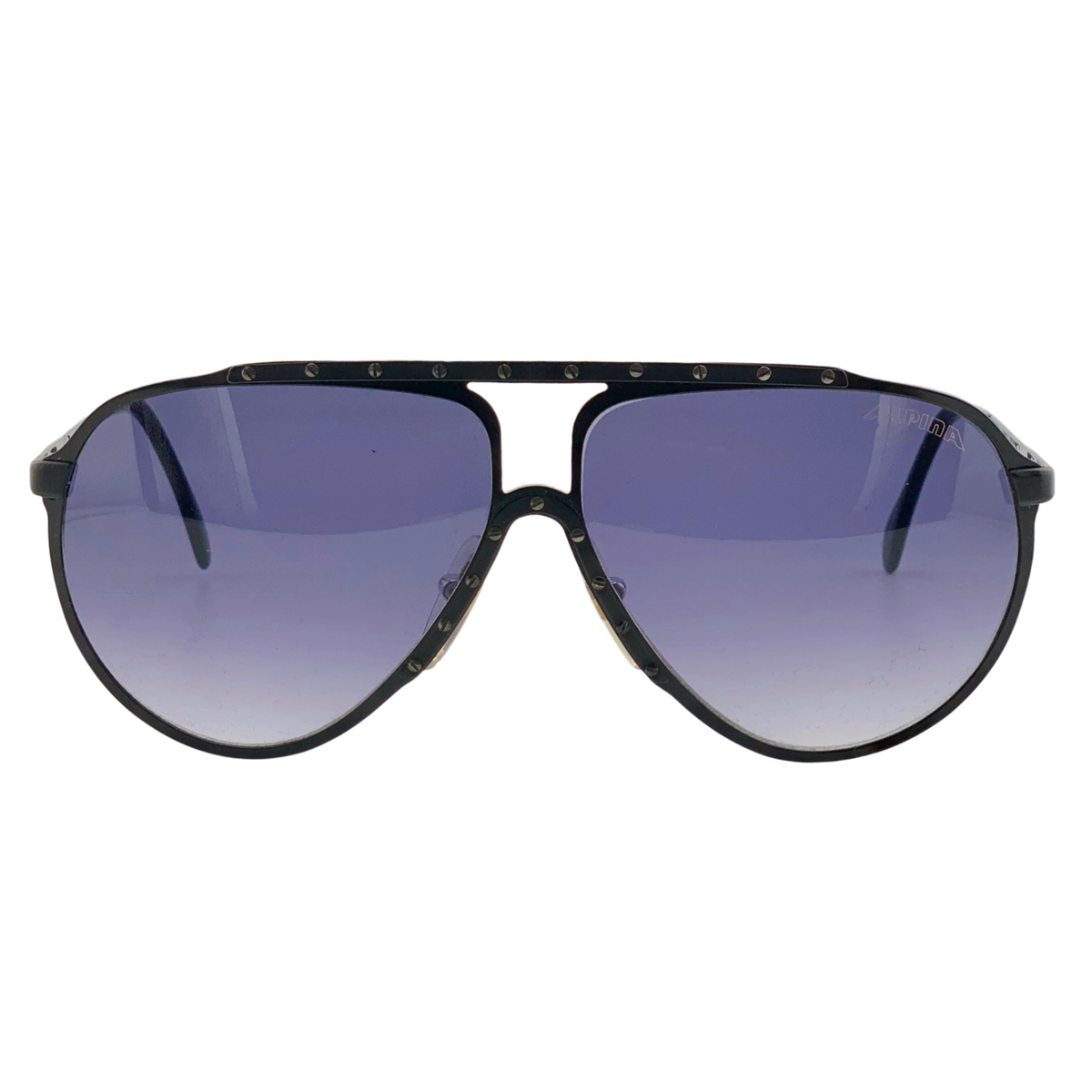 Black and Gold Aviator Blue Lense Sunglasses Alpina Style Alpina M1 Sunglasses - Etsy main image 3
