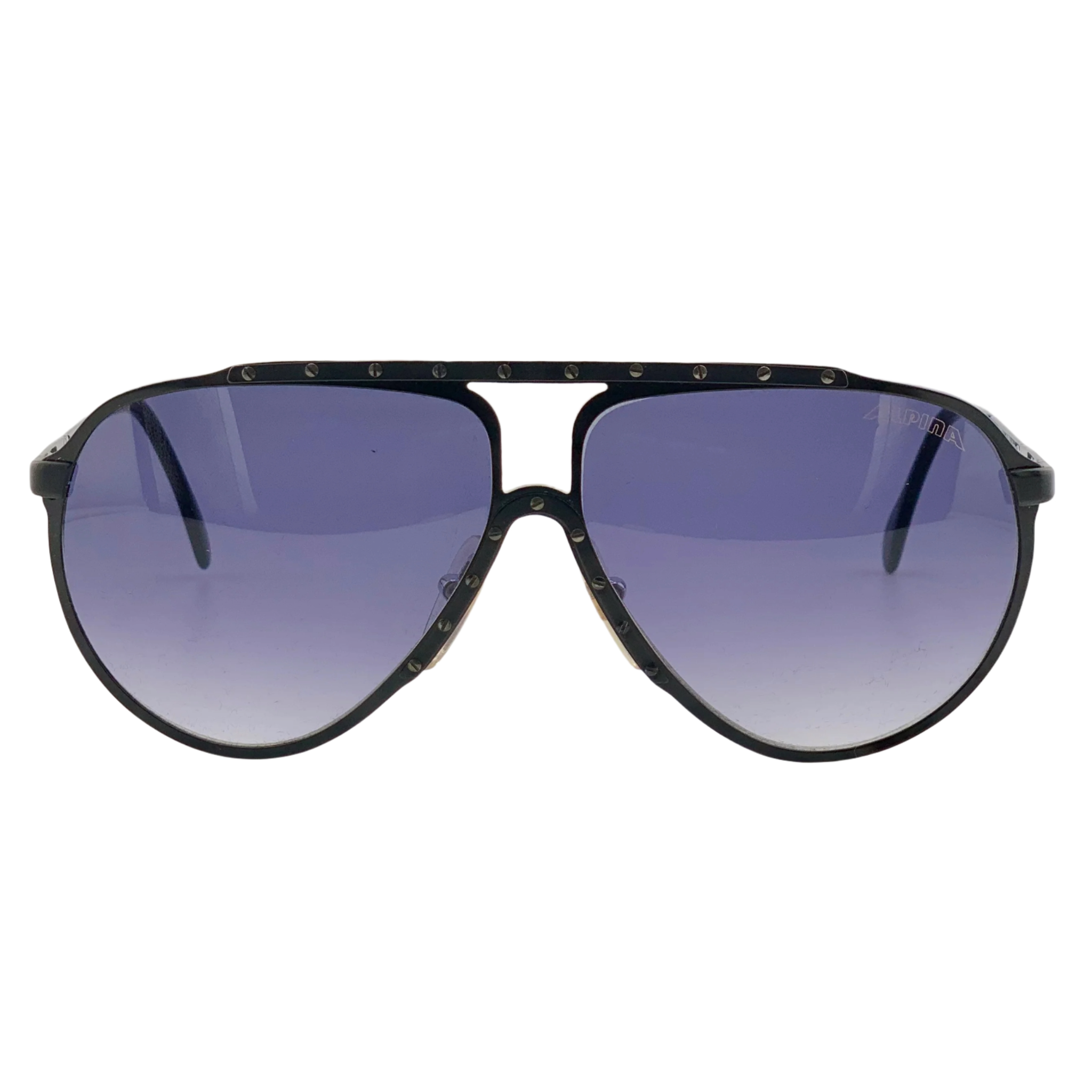 Alpina M1 Aviator sunglasses for men and women, black frame, blue lens