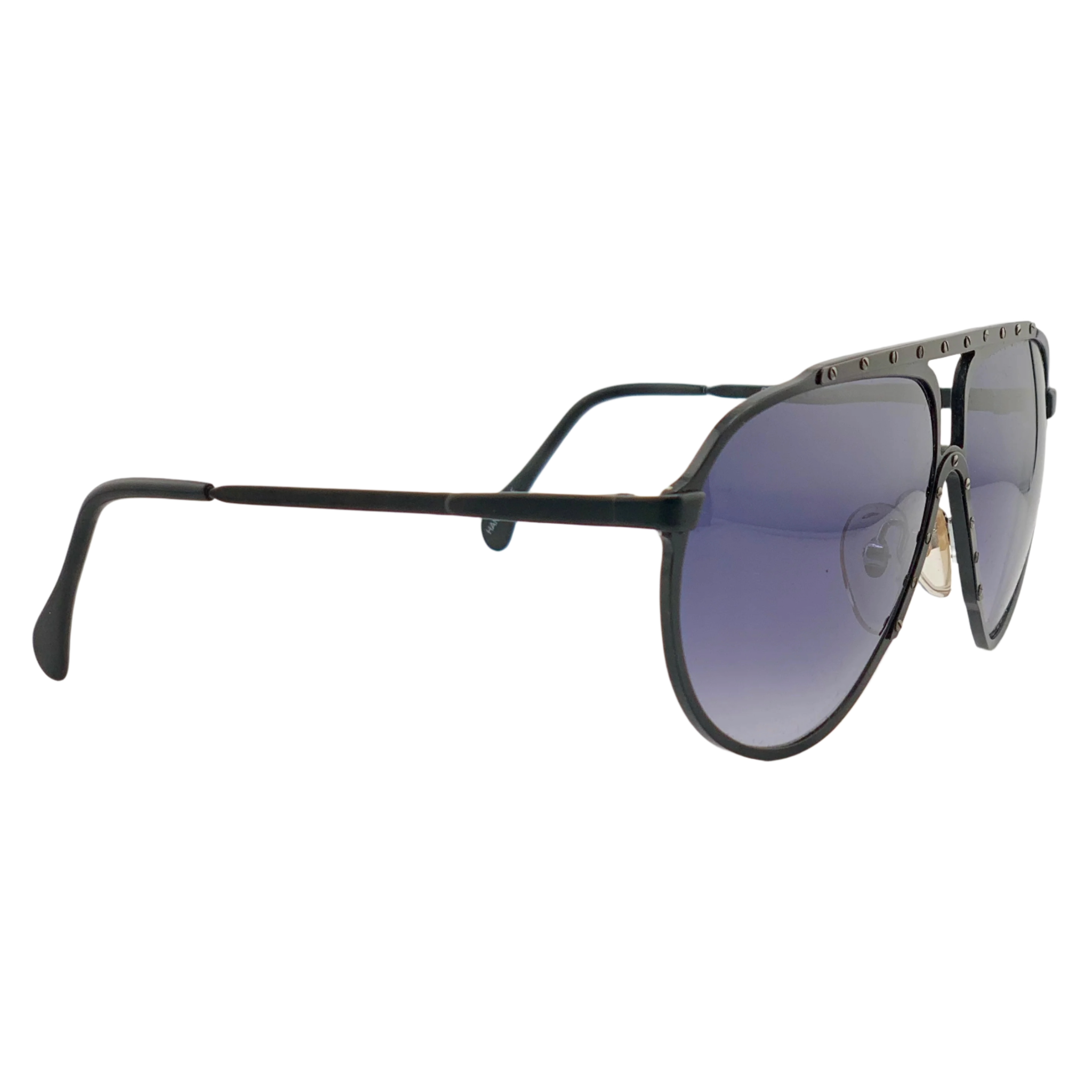 Black framed Alpina M1 Aviator sunglasses with blue lenses for men and women