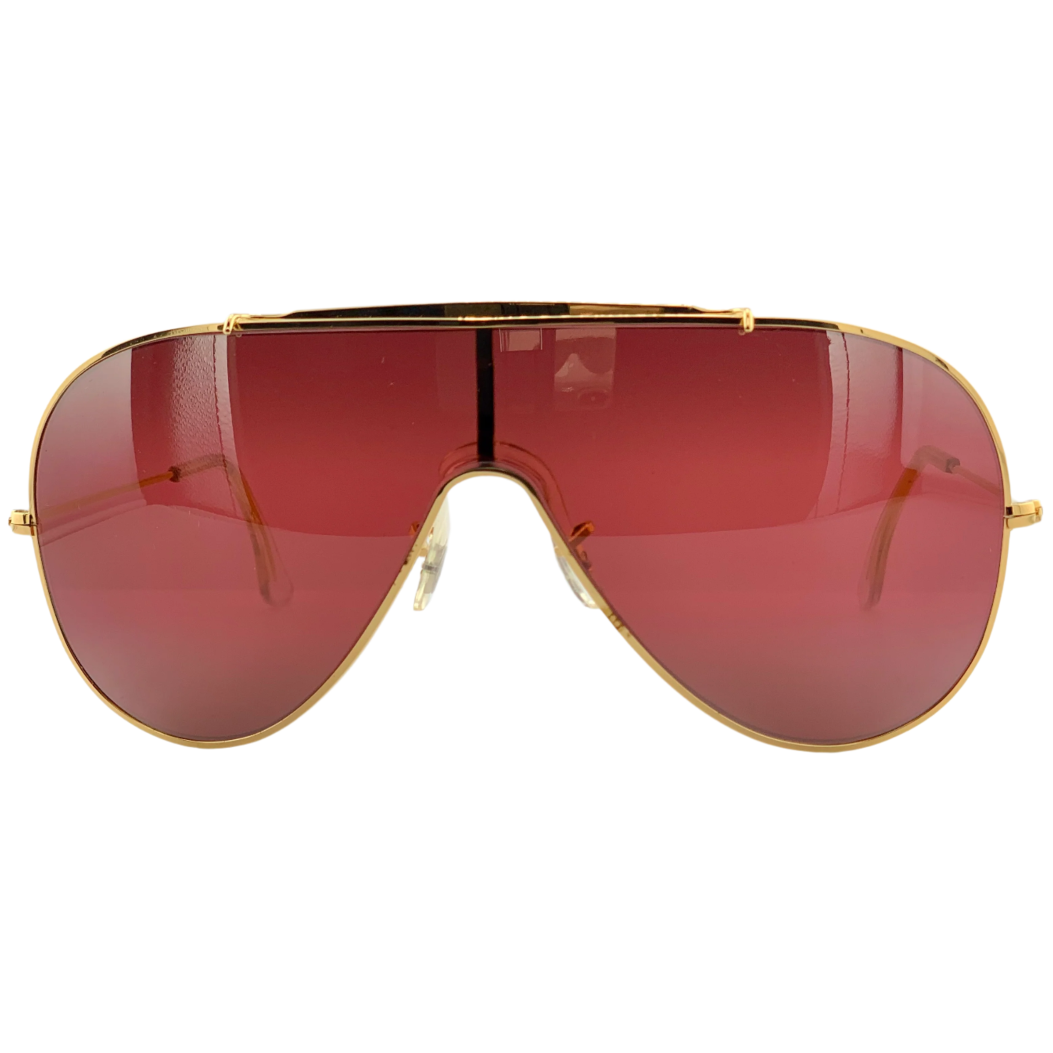 Vintage gold-framed Wings by Bausch and Lomb sunglasses with pink lenses, made in Germany, never worn or sold, in superb condition 