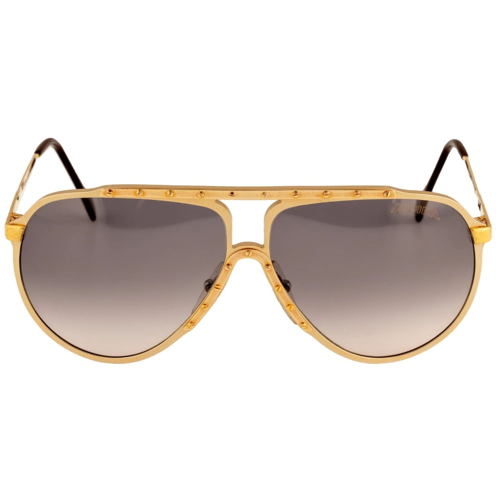 Vintage Alpina M1 Aviator sunglasses in gold frame for men and women