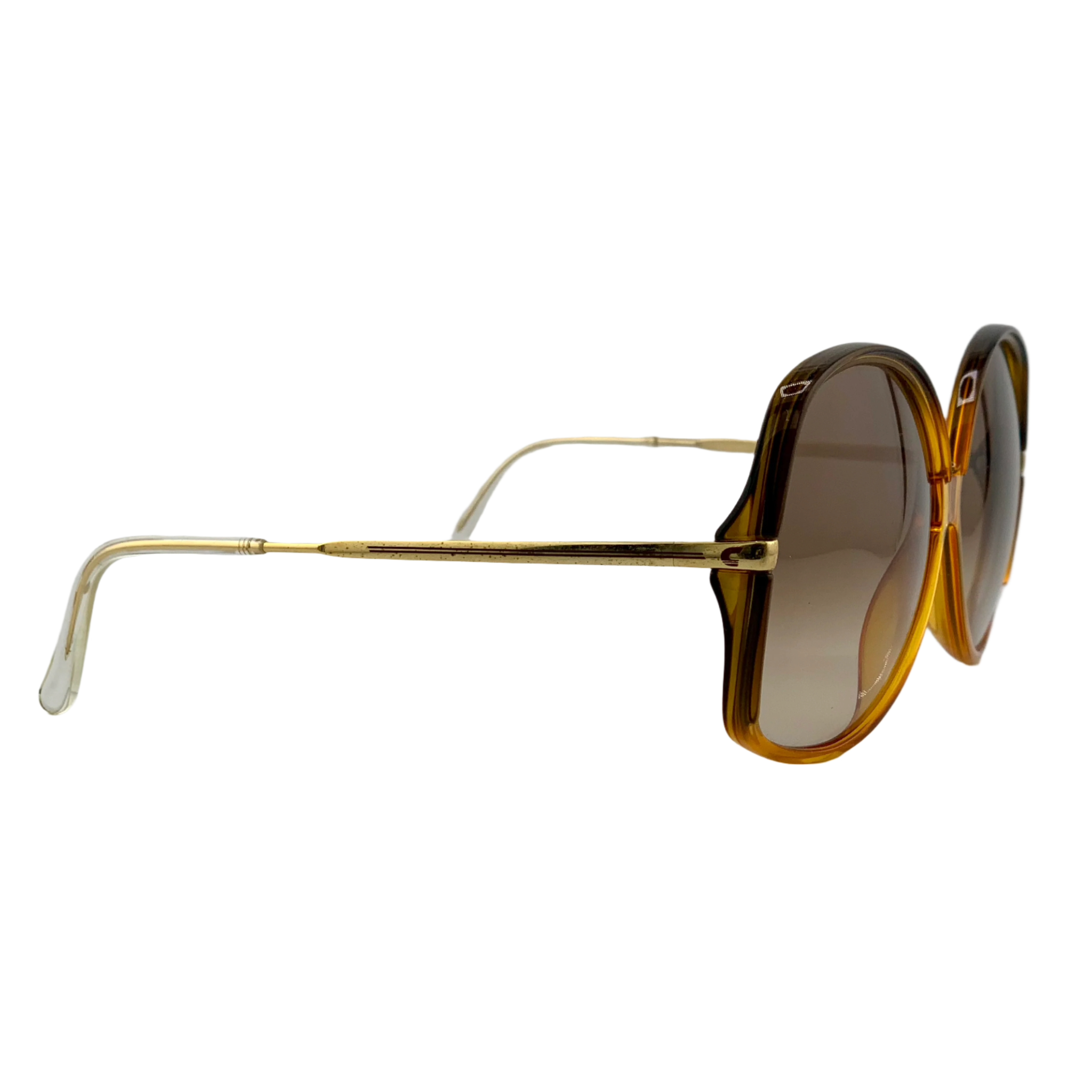 Carrera Round 5545 40 sunglasses with black frames and brown lenses