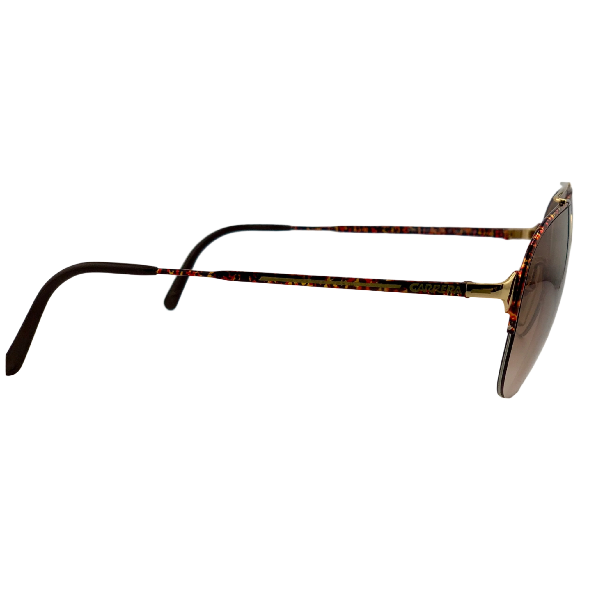 Authentic Carrera Aviator 5470 42 sunglasses with tortoise and gold frame, brown lenses, and 100% UV protection, never before worn or sold