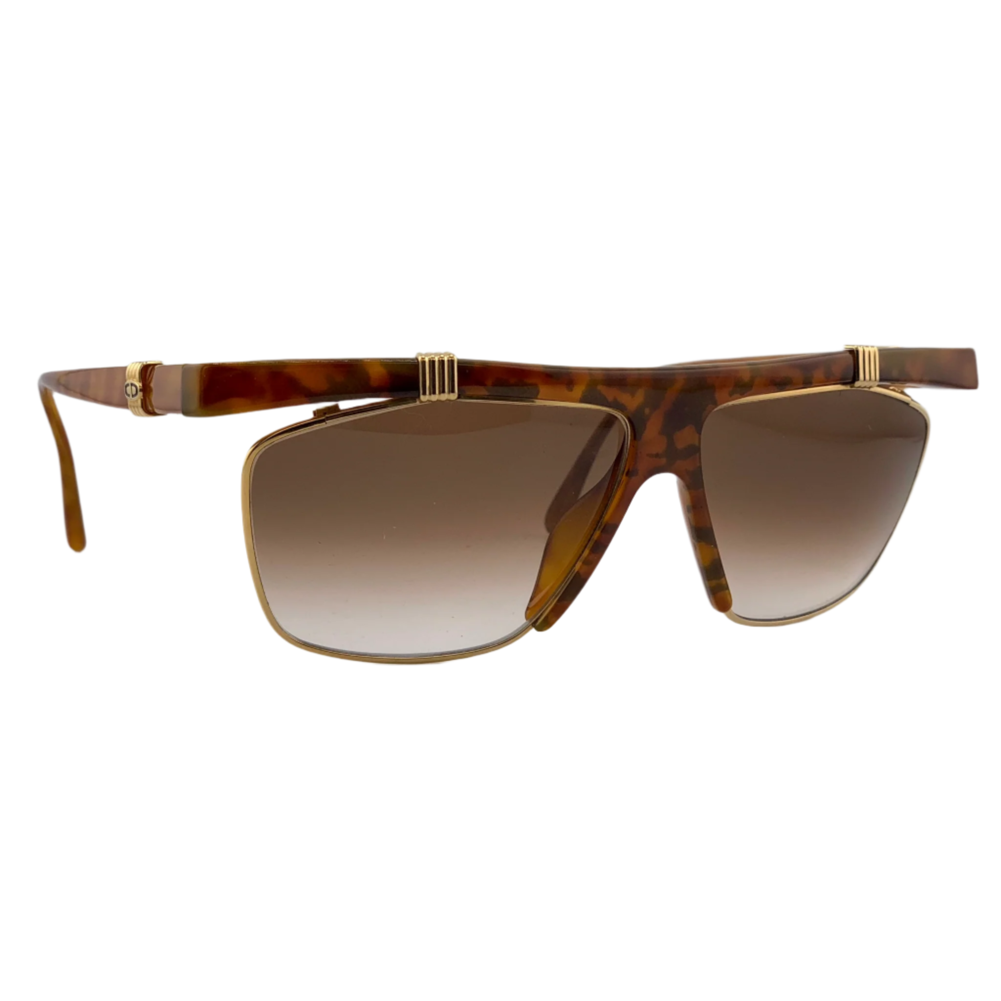 Authentic Christian Dior Cat Eye 2555 42 sunglasses featuring brown lenses and a stylish vintage design