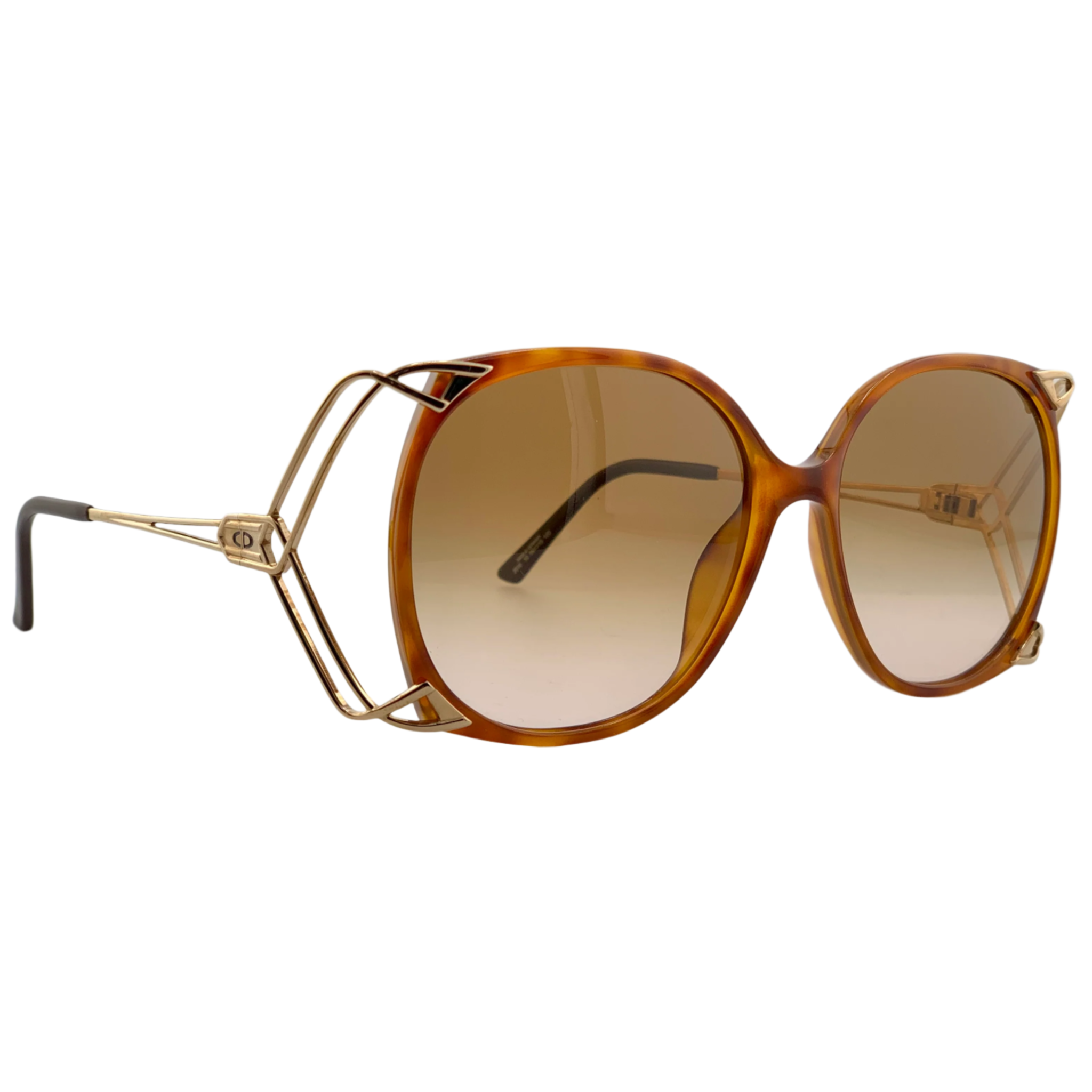 Authentic vintage Christian Dior Square 2616 10 sunglasses for women, with tortoise/gold frame and brown lenses, never before worn or sold, in superb condition, made in Germany