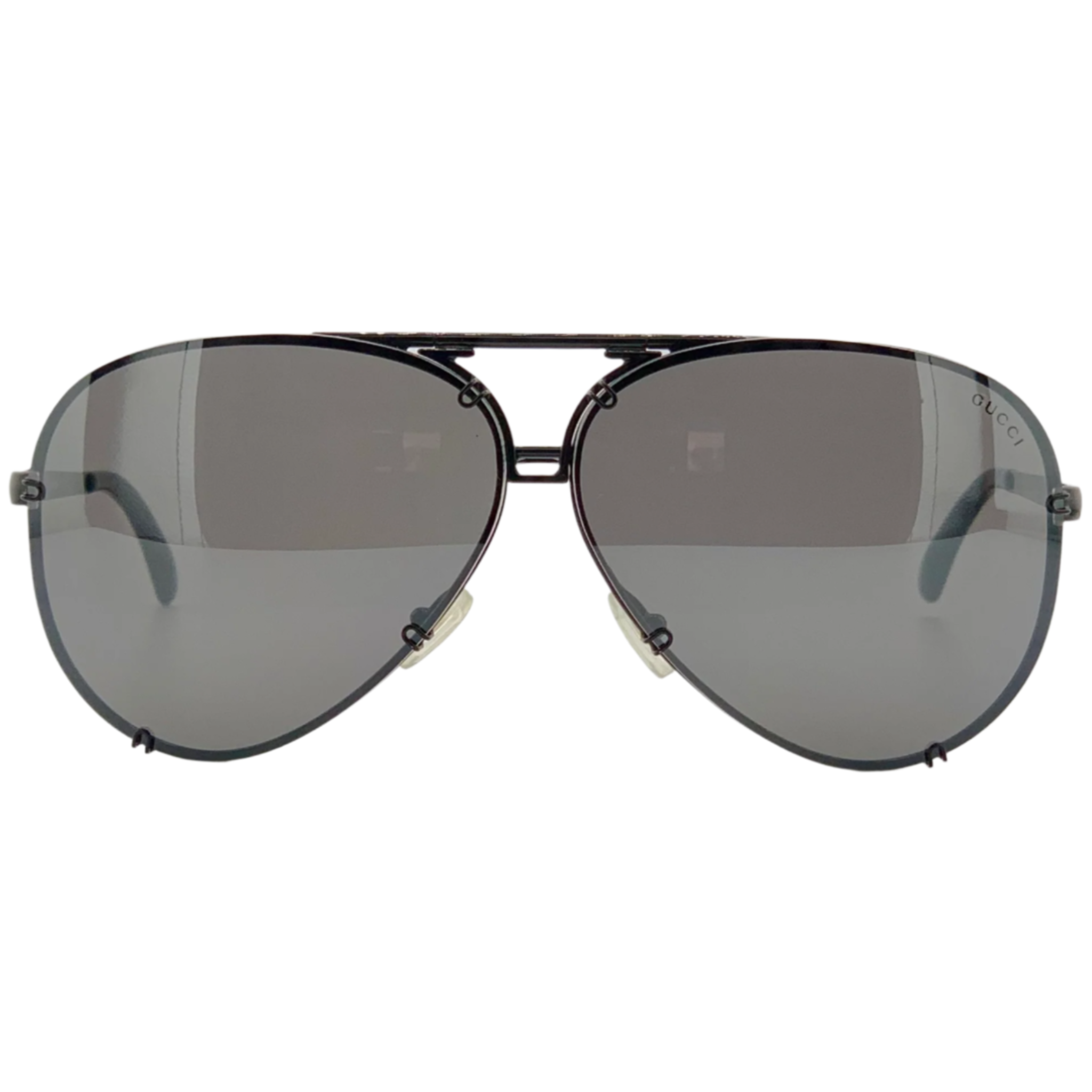 Vintage Gucci Aviator 1687/S sunglasses for men and women, with black frames and grey lenses, made in Italy and in superb condition, never before worn or sold, authentic original 