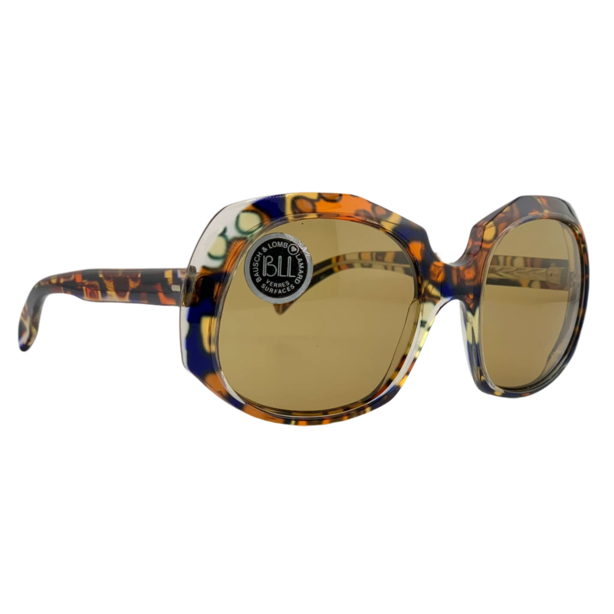 Original Bausch and Lomb Round Canberra sunglasses featuring brown lenses and colourful frame suitable for men and women